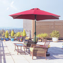 Outsunny Patio Umbrella Parasol Sun Shade Garden Aluminium Wine Red 2.7M