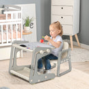 HOMCOM Kids Study Table and Chair Set Drawing Board Writing Desk for Toddlers