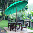 Outsunny 2.6m Round Curved Adjustable Parasol Sun Umbrella Metal Pole Green