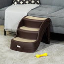 PawHut Foldable Pet Stairs 3 Steps with Non-slip Mats for Small Dogs, Brown