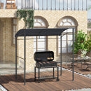2M BBQ Gazebo Tent Sun Shade with Hooks Outdoor Patio Metal, Grey