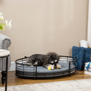 PawHut Raised Dog Bed Modern Pet Sofa, for Small Medium Dogs W/ Cuhsion - Black