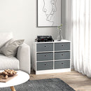HOMCOM Chests of Drawer Fabric Dresser Storage Cabinet w/ 6 Drawers for Bedroom