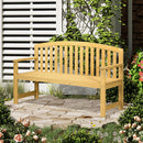 Outsunny 2 Person Garden Bench Wooden Outdoor Furniture with Armrest Orange