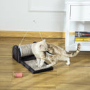 PawHut Cat Scratcher Sisal Scratching Pad Mat Kitten Toy w/Roller Feather Teaser