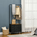 HOMCOM Hanging Clothes Rail Clothes Rack w/ 6 Fabric Drawers for Hallway Bedroom