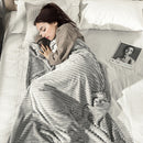 HOMCOM Flannel Fleece Blanket Double Size Throw Blanket for Bed 203x152cm Grey
