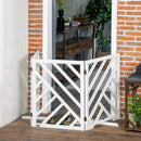 PawHut Wooden Pet Gate Foldable Freestanding Pet Gate w/ Three Panels - White