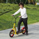 HOMCOM Kids Kick Scooter Adjustable Height Dual Brakes 12" Inflatable Wheels