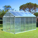 Outsunny 10x6ft Aluminium Greenhouse with/ Door Window Galvanized Base PC Panel