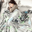 HOMCOM Flannel Fleece Blanket Double Size Glow in The Dark 203x152cm Dinosaurs