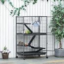 PawHut Small Animal Cages for Chinchilla Ferret Kitten on Wheels W/ Hammock Tray