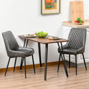HOMCOM Retro Dining Chair Set of 2, PU Leather Upholstered Side Chairs