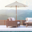 Outsunny 2.5m Wooden Garden Parasol Outdoor Umbrella Canopy w/ Vent Off-White