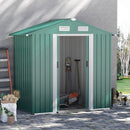 Outsunny 6ft x 3ft Metal Shed Garden Shed w/ Double Door & Air Vents, Green