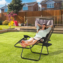 Outsunny Zero Gravity Lounger Chair, Folding Camping Reclining Chair, Brown
