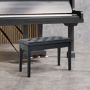 HOMCOM Classic Piano Bench Padded Seat Makeup Stool Solid Wood Wooden Black