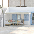 Outsunny 4 x 3(m) Outdoor Pergola Retractable Canopy Wall Mounted Gazebo, Beige