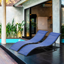Outsunny Set of 2 Zero Gravity Lounge Chair Recliners Sun Lounger Navy Blue