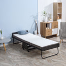 HOMCOM Folding Bed with Mattress, Portable Guest Bed with Memory Foam and Wheels