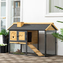 PawHut Rabbit Hutch Outdoor Bunny Cage w/ Run, Removable Tray, 120 x 55.5 x 80cm
