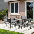 Outsunny 7 Piece Garden Furniture Set w/ Dining Table Chairs 6 Seater Grey
