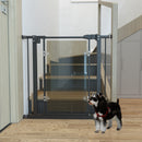 PawHut Pressure Fit Pet Safety Gate Stair Gate w/ Double-Locking, 74-80 cm