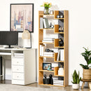 HOMCOM 6-Tier Bookshelf Freestanding Decorative Storage Shelves for Home Natural