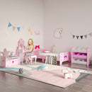 ZONEKIZ Kids Vanity Set w/ Mirror, Drawer, Cute Patterns, for Girls - Pink