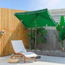 Outsunny Aluminium Sun Umbrella Parasol Patio Rectangular 2M x 1.3M Green