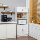 HOMCOM Kitchen Storage Cabinet, Cupborad with 5-tier Shelving 4 Doors, White