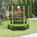 HOMCOM Kids Trampoline Mini Bouncer w/ Enclosure Net for 3-6 Years Green