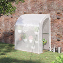 Outsunny Walk-In Lean to Wall Greenhouse w/Window&Door 200Lx 100W x 215Hcm White
