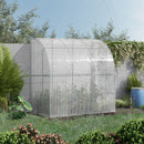 Outsunny Walk-In Lean to Wall Greenhouse w/ Zippered Door 214x118x212cm, White