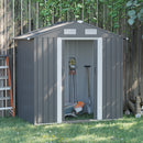 Outsunny 6ft x 4ft Metal Shed Garden Shed w/ Double Door & Air Vents, Grey