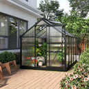 Outsunny 6x10ft Walk-In Polycarbonate Greenhouse Plant Grow Galvanized Aluminium