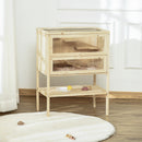 PawHut Wooden Hamster Cage w/ Storage Shelf, Openable Top for Gerbils and Mice