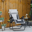 Outsunny Zero Gravity Lounger Folding Recliner Chair w/ Cup Holder Padded Pillow