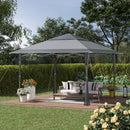 Outsunny 4 x 4m Outdoor Pop-Up Canopy Tent Gazebo Adjustable Legs Bag Dark Grey