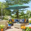 Outsunny 3 x 3(m) Cantilever Parasol Garden Umbrella with Cross Base Green