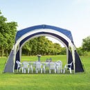 Outsunny Outdoor Gazebo Event Dome Shelter Party Tent for Garden Blue and Grey