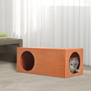 Pawhut MDF Cat House Pet Kitty Home Rabbit Cage Play Waterproof Shelter Hide