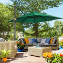 Outsunny Square Cantilever Roma Parasol 360° Rotation w/ Hand Crank, Green