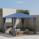 Outsunny 3 x 3.6m Hardtop Gazebo for Garden Party w/ Polycarbonate Curtains
