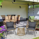 Outsunny 3 PCS Webbed PE Rattan Outdoor Patio Set w/ Cushions Steel Frame Brown