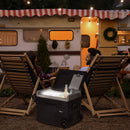 Outsunny 50L Car Refrigerator 12V Portable Freezer w/ Inner LED Light, Wheels