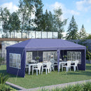 Outsunny 3 x 6m Heavy Duty Gazebo Marquee Party Tent with Storage Bag Blue
