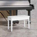 HOMCOM Classic Piano Bench Padded Seat Makeup Stool Solid Wood Wooden White