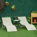 Outsunny Set of 2 Zero Gravity Lounge Chair Recliners Sun Lounger Beige