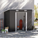 Outsunny 7 x 4ft Outdoor Garden Storage Shed for Backyard Patio Black